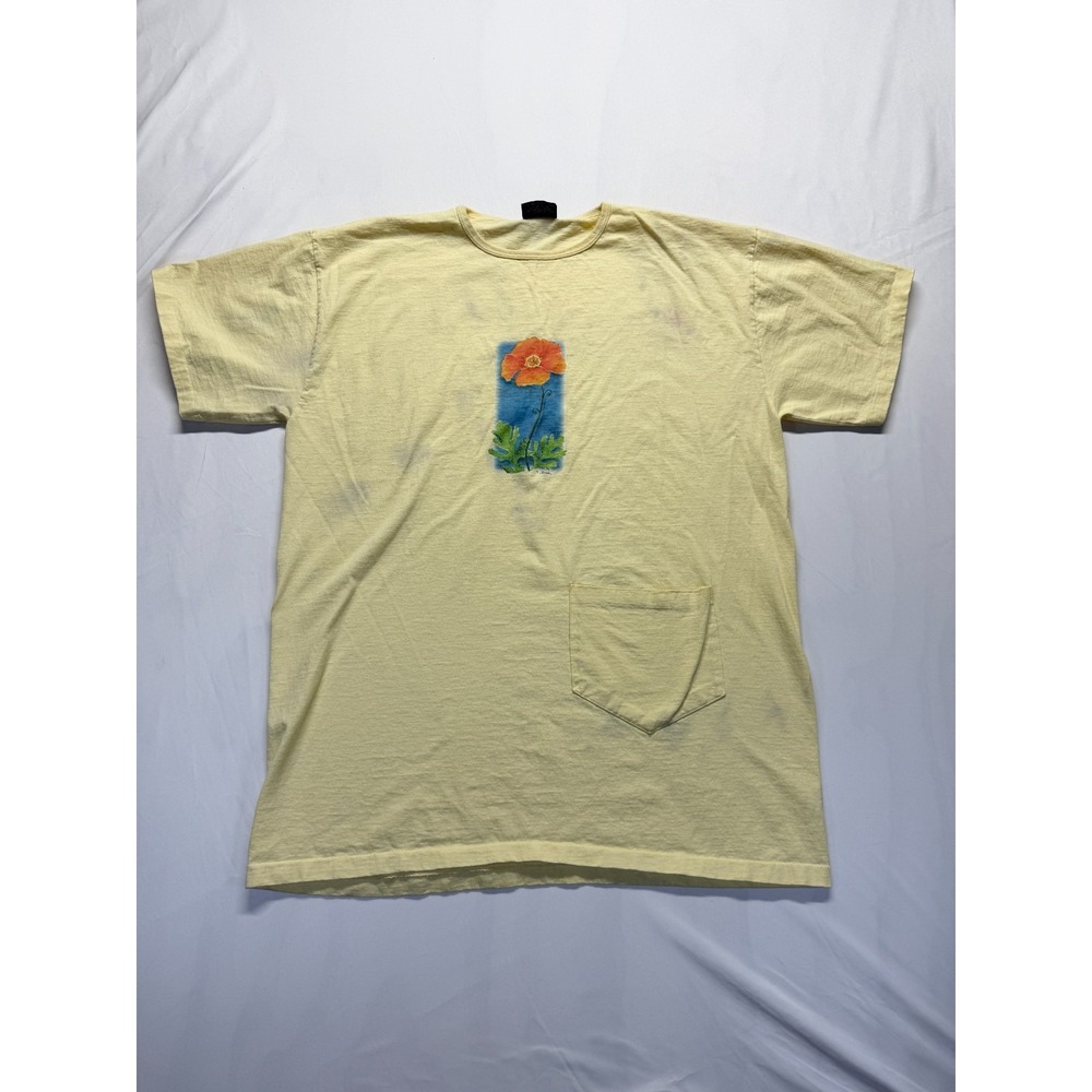 Alore T Shirt Mens One Size Yellow Graphic Print Turner Flower Everyday Wear‎